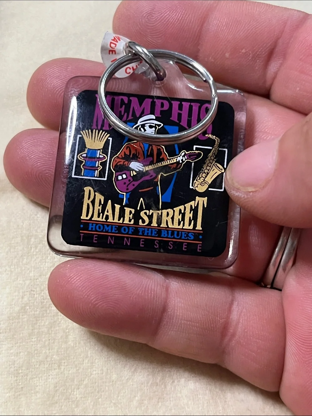 Vintage Beale Street Keychain - Black, Purple, Gold